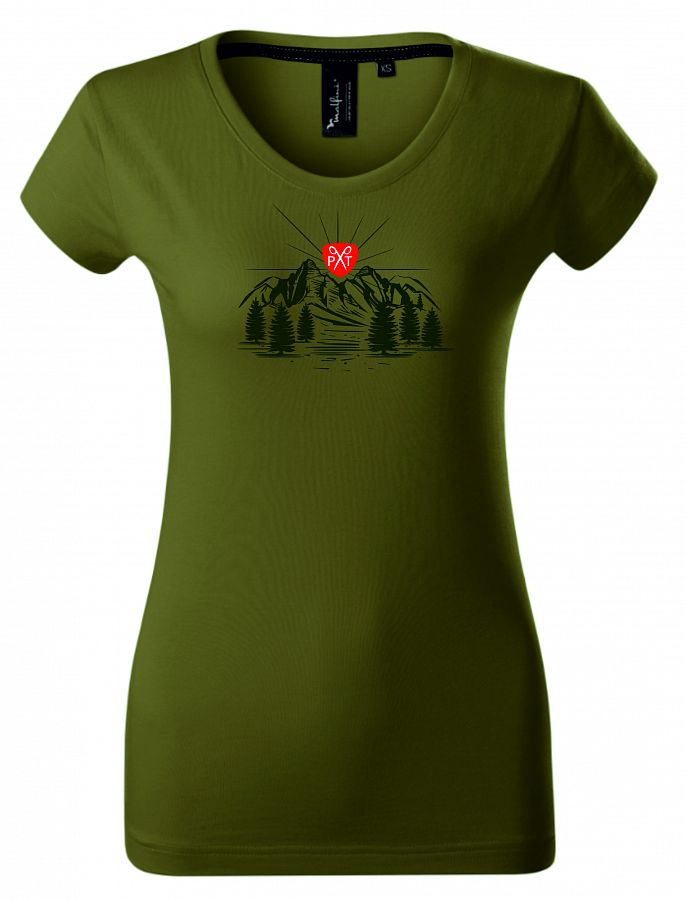 Dámské tričko myslivecké s přírodou PXT CREATIVE 154 avocado green